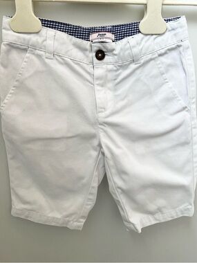 Jacadi White Flat-Front Chino Shorts